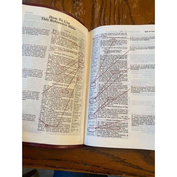 Vintage New King James Bible Broadman & Holman Red Leather Cover Red Letter Edit - Picture 9 of 11